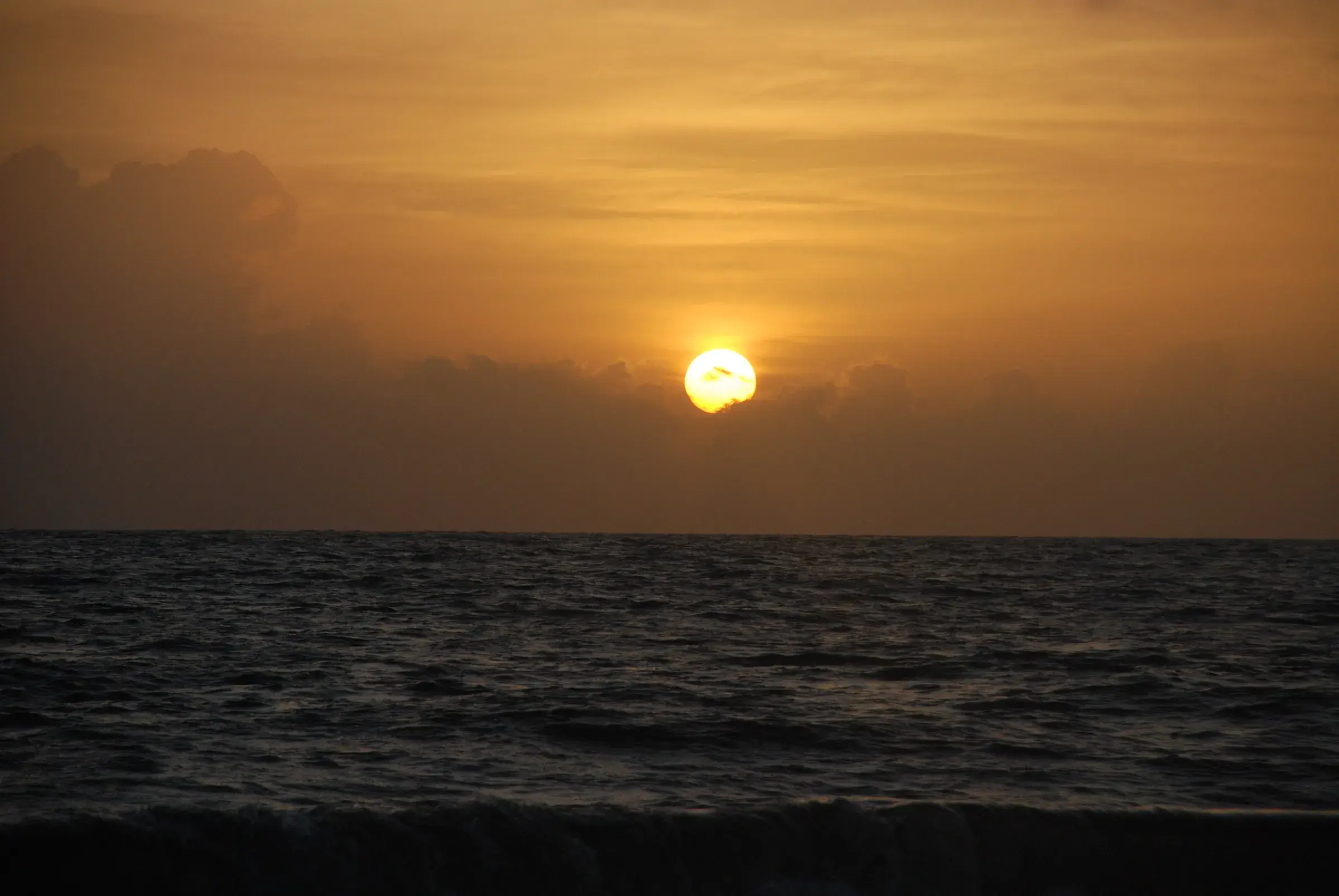 Sunset over the sea at Mararikulam