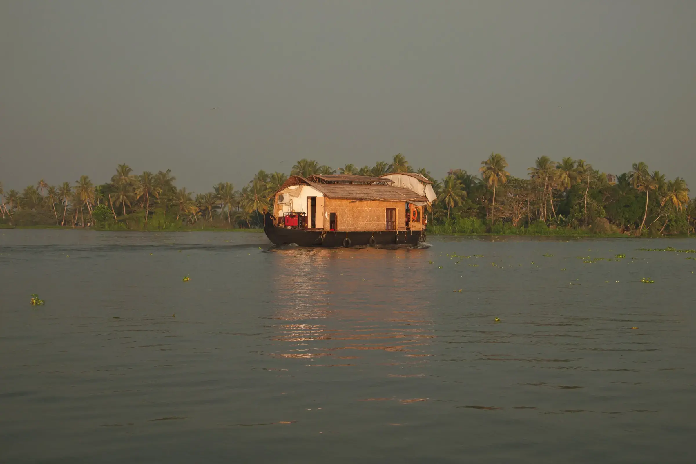 A houseboat on the backwaters of Vembanad Lake