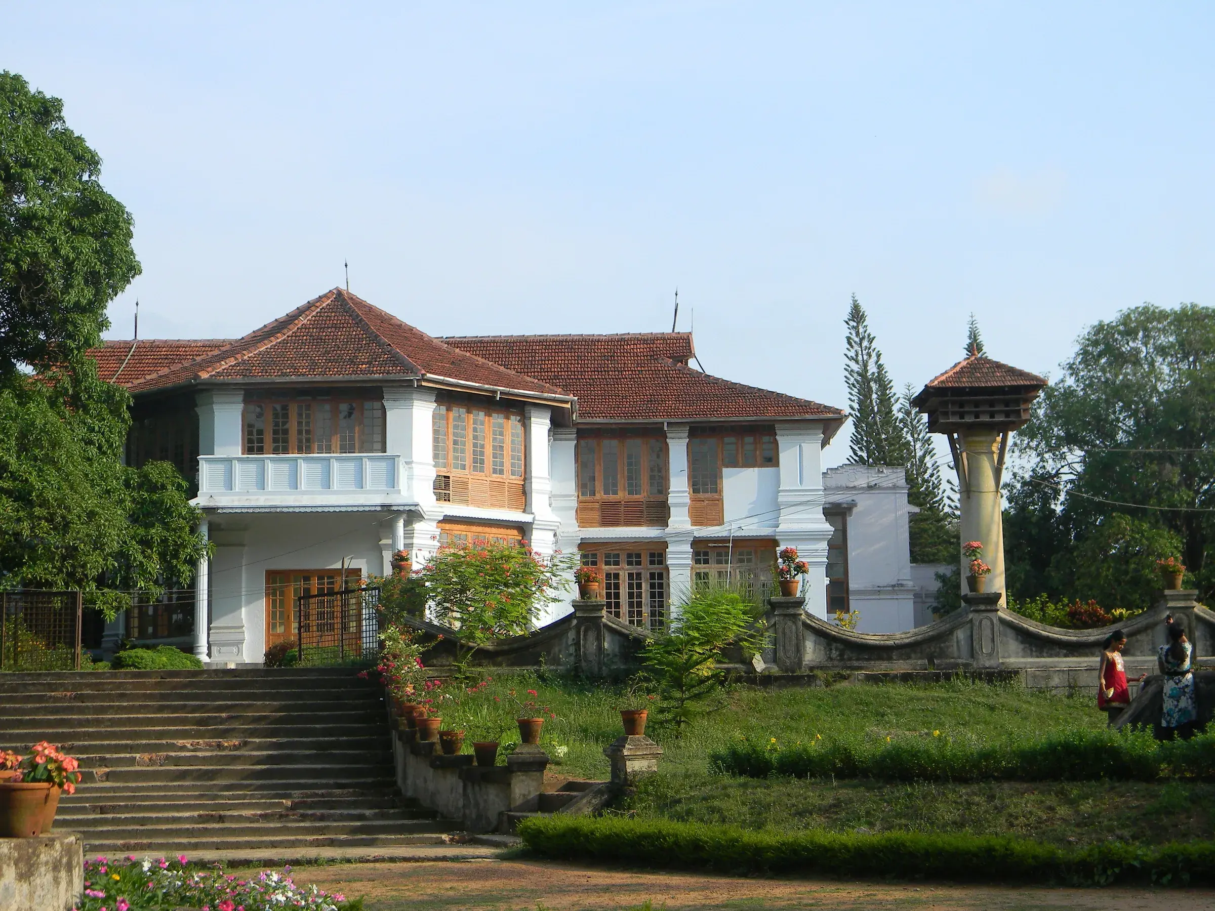 The white colonnaded Hill Palace in Thrippunithura