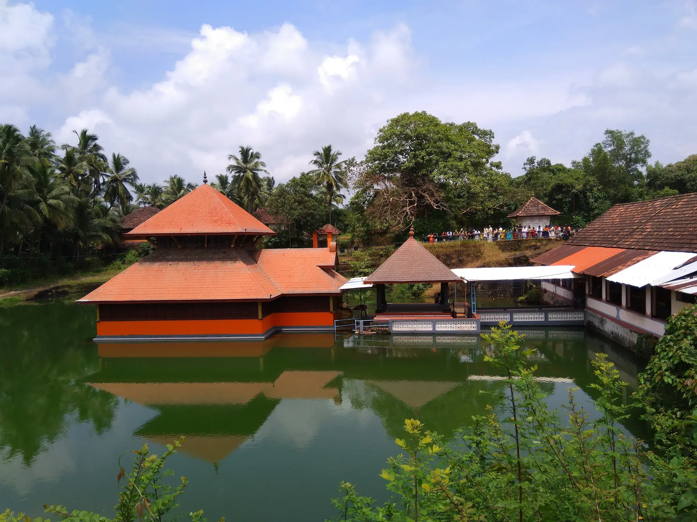 The Ananthapura temple standing in the middle of a lake