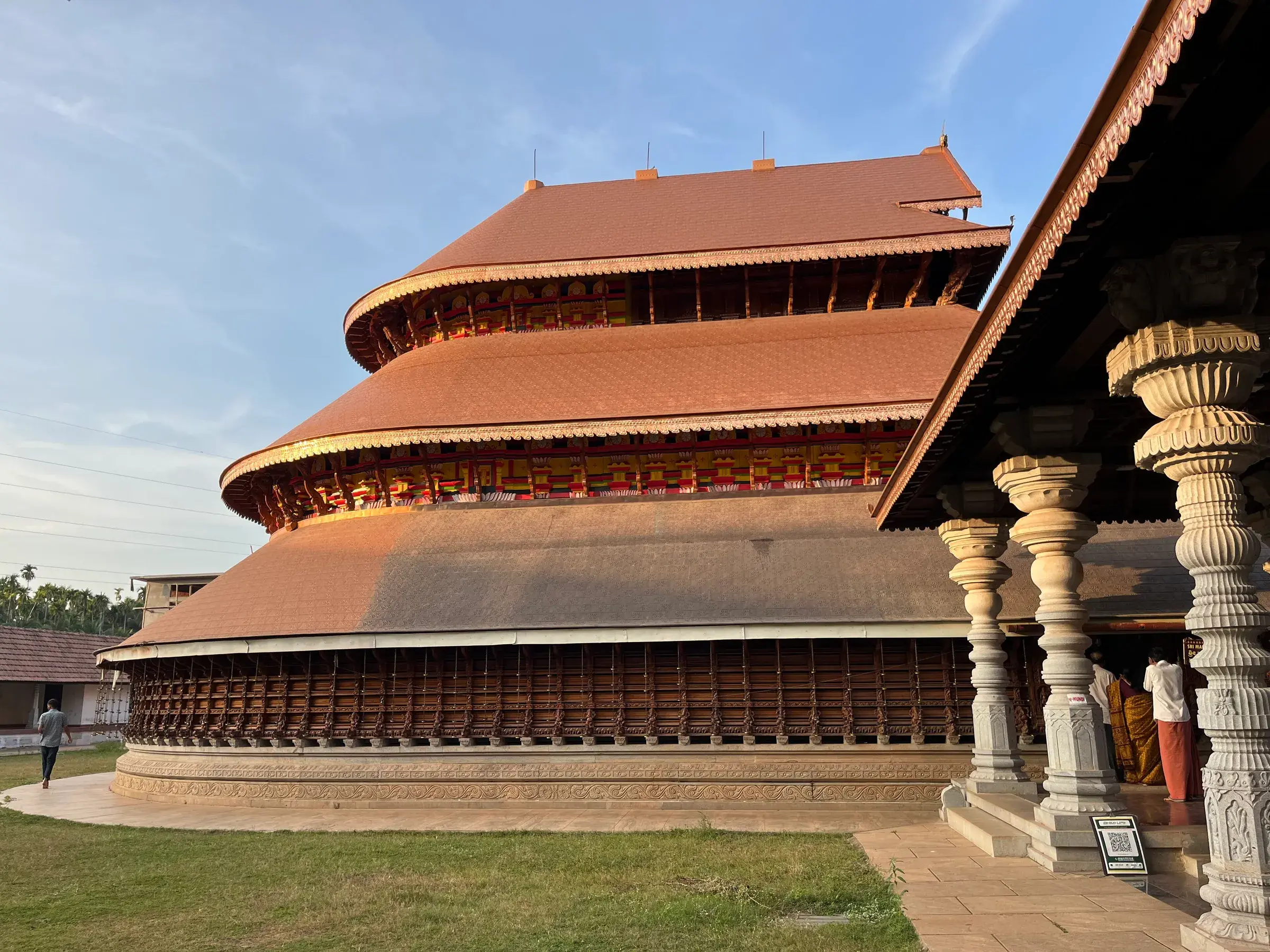 The three-tiered roof of the Madhur temple