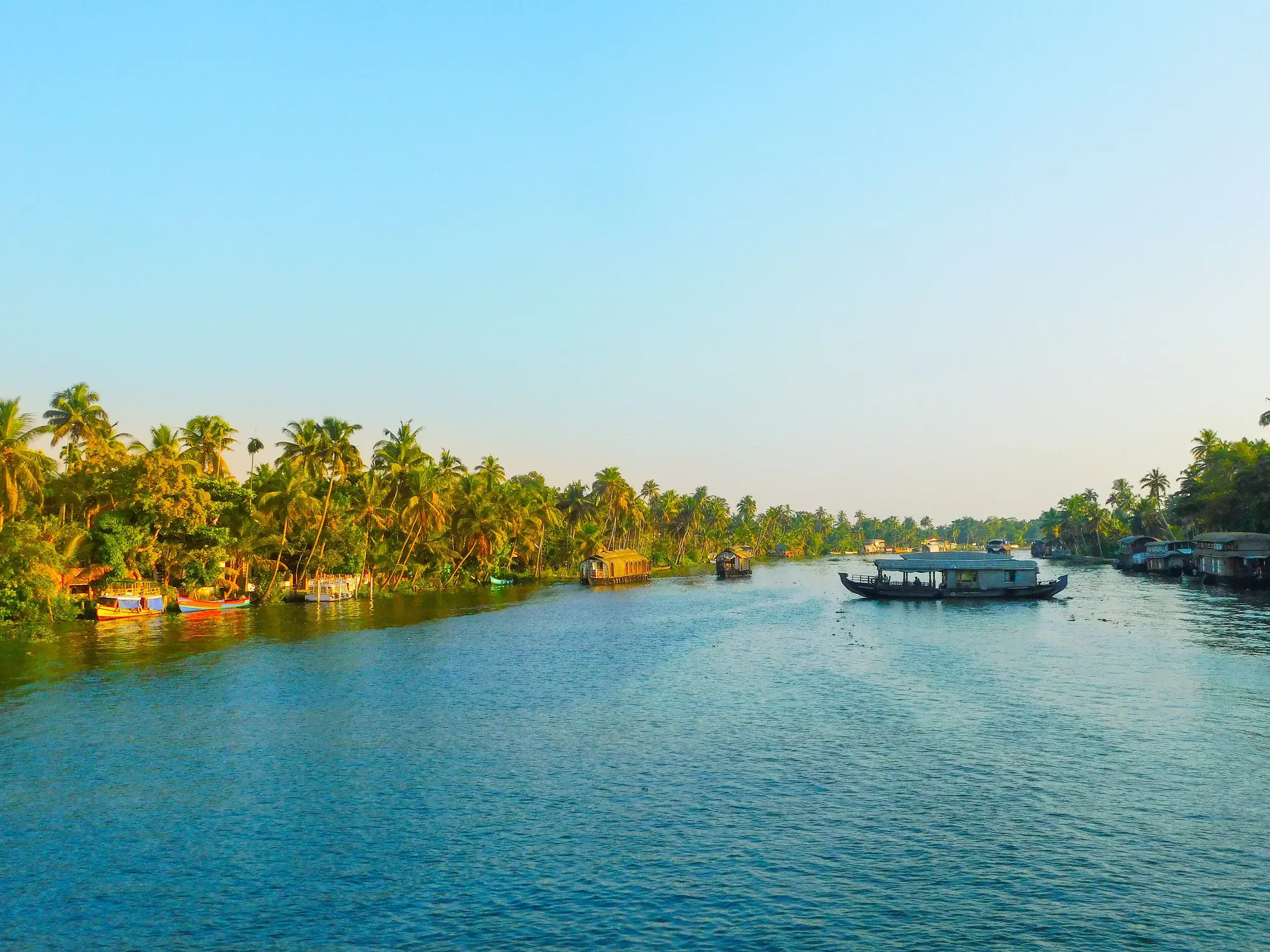 A houseboat on the backwaters at Kumarakom