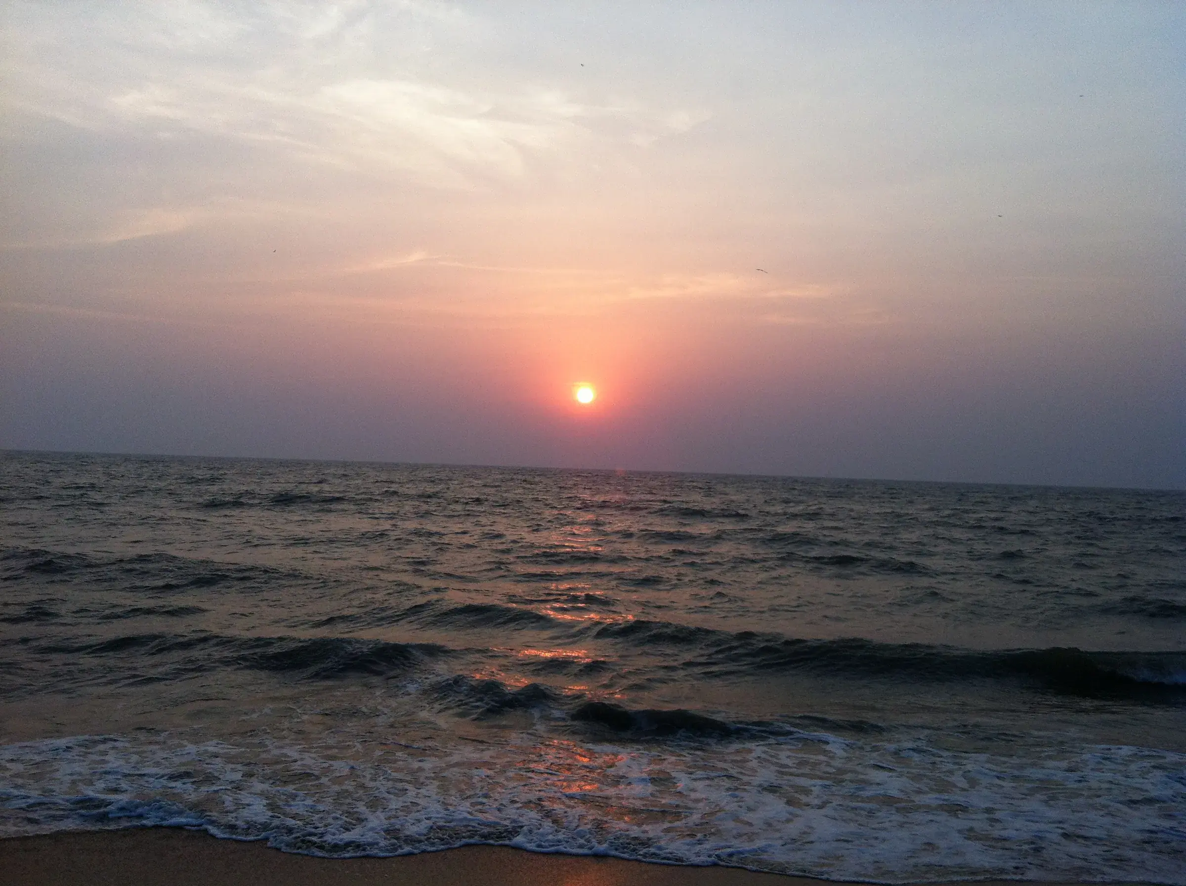Sunset over the beach at Ponnani